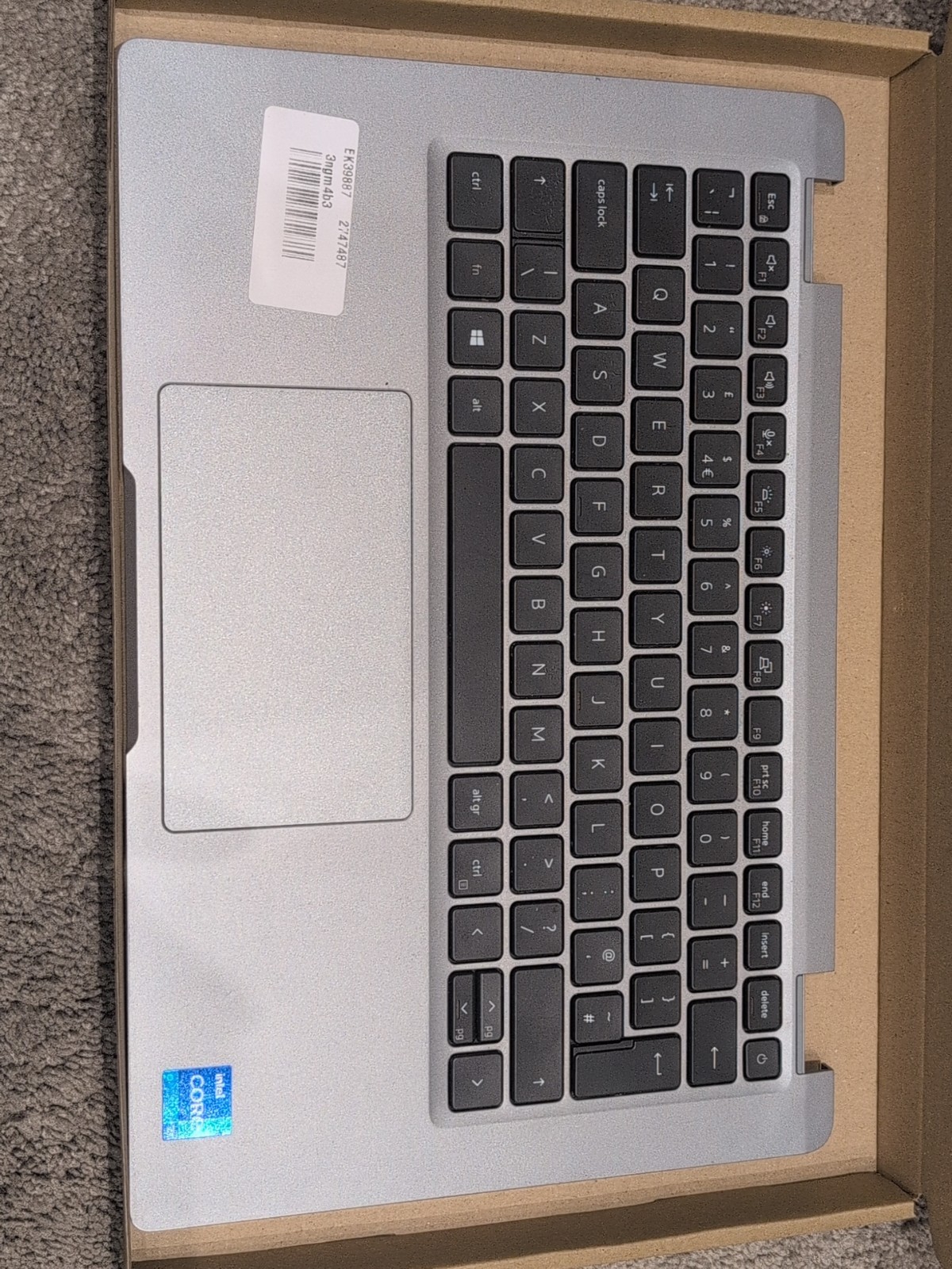GENUINE Dell Latitude 5320 Grey Complete Palmrest UK Keyboard Card Reader Ver...