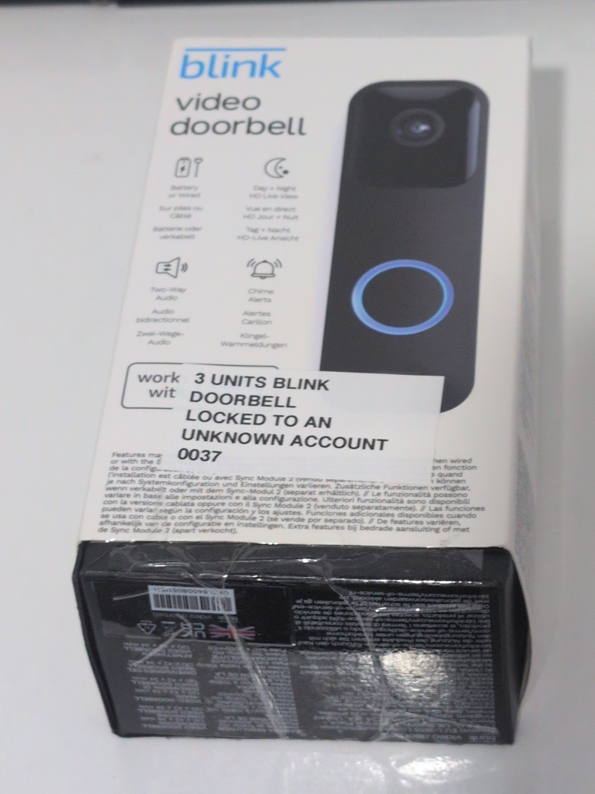 Blink Video Doorbell | Two-way audio, WORKS BUT LOCKED TO UNKNOWN ACCOUNT
