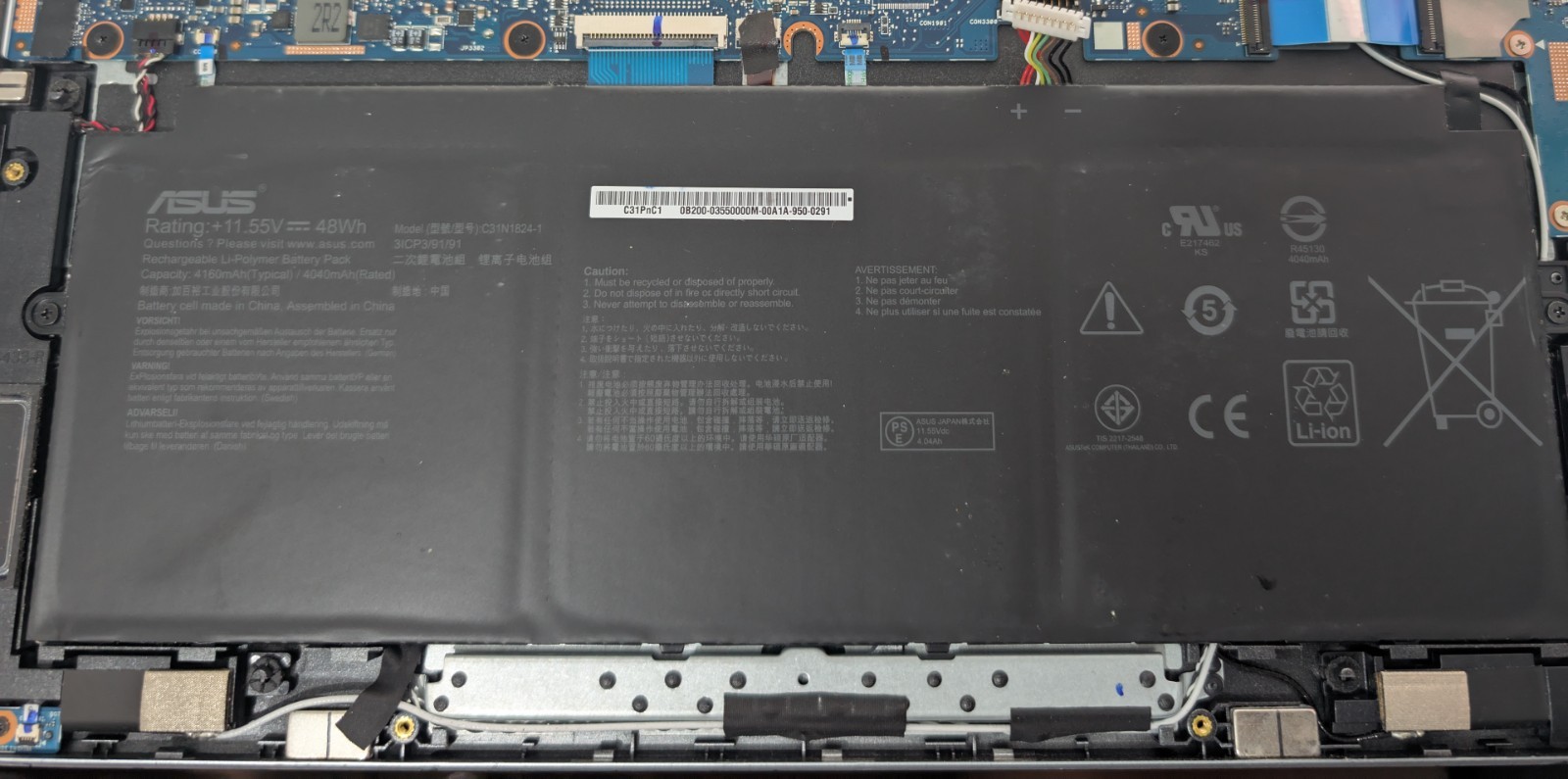 Genuine Battery C31N1824-1 48WH 11.55V FOR ASUS CHROMEBOOK C433T C425TA SERIES