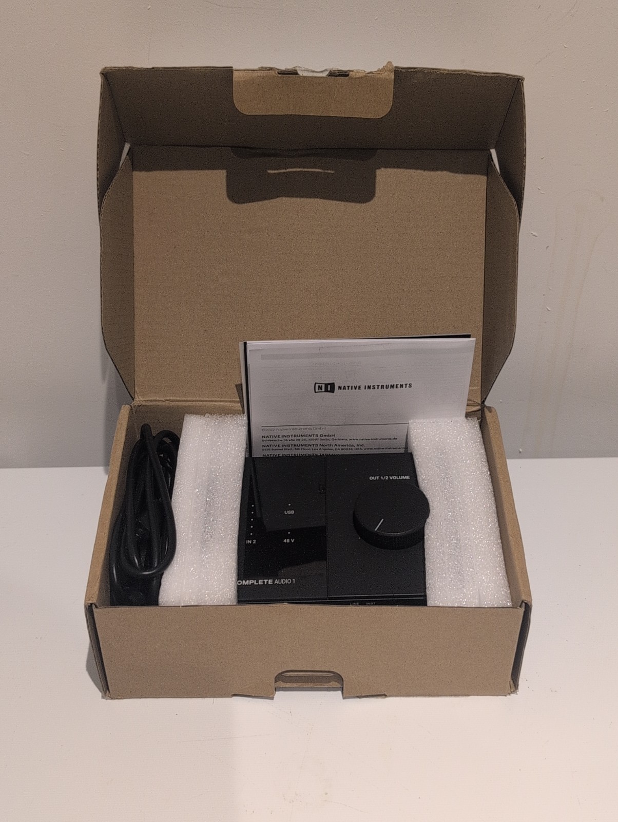Native Instruments Komplete Audio 1 Desktop Audio Interface device with cable